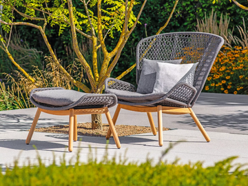 WING LIGHT - Fabric garden armchair with armrests by Fischer Möbel - view 3